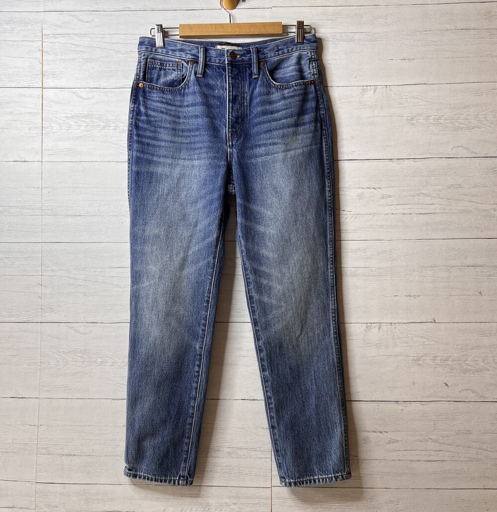 Madewell Jeans Womens SZ 28 Button Fly Stovepipe Rigid in Portsmouth Wash Cotton